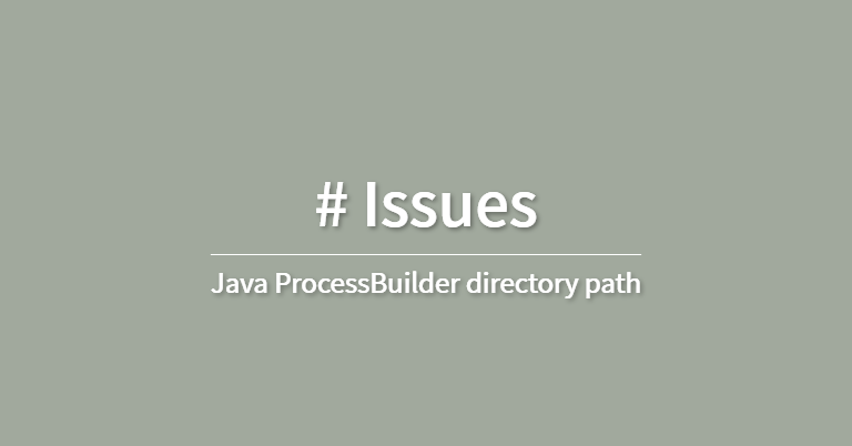 [Issues] Java ProcessBuilder directory path