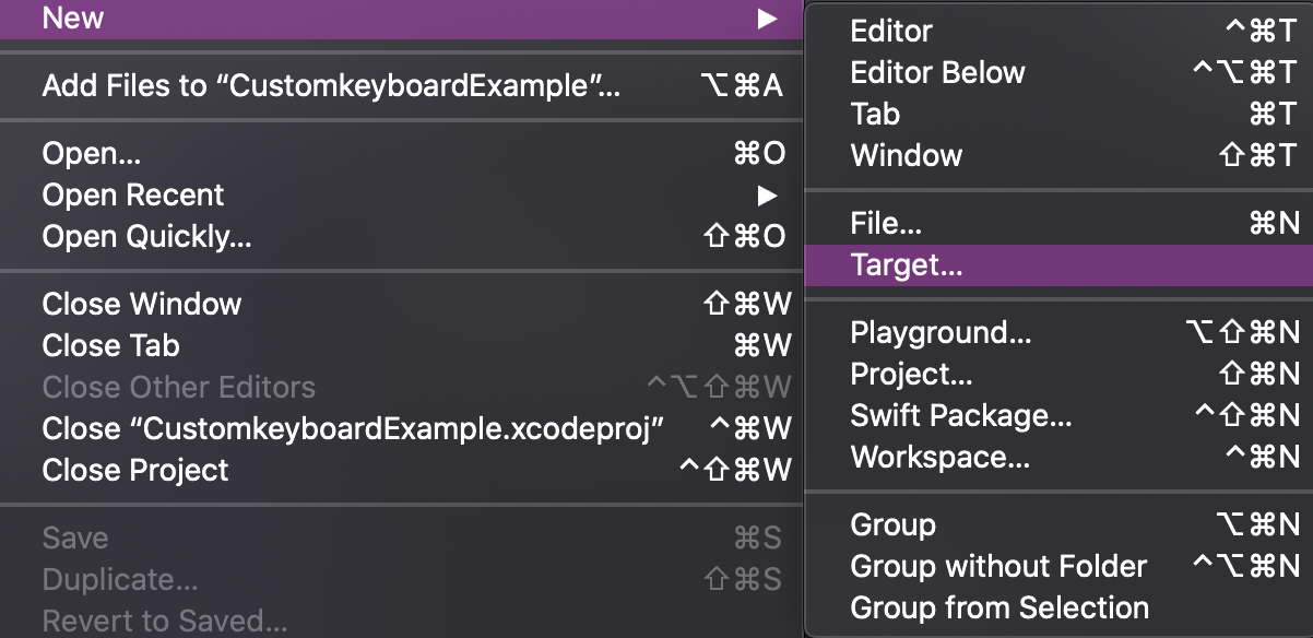 iOS Custom Keyboard Extension 만들기 3 프로젝트 생성